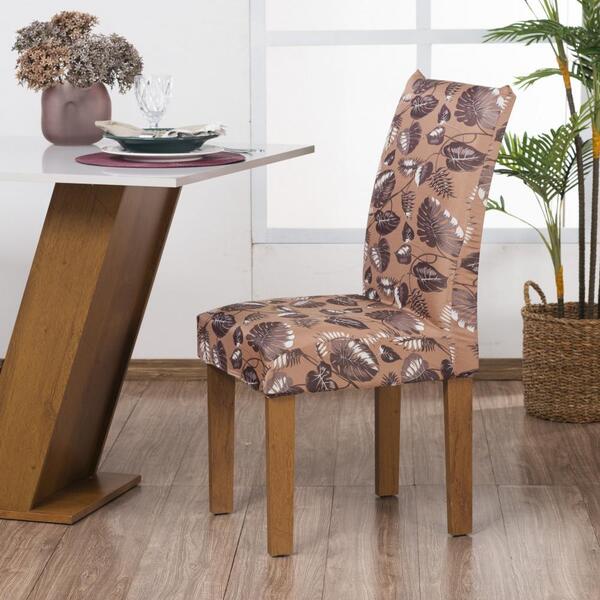 Capa De Cadeira Guilherme Confecções Kit 4 Peças Arenosa