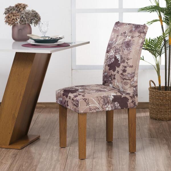 Capa De Cadeira Guilherme Confecções Kit 6 Peças Flor De Maple