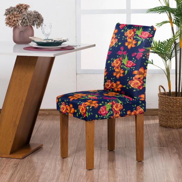 Capa De Cadeira Guilherme Confecções Kit 6 Peças Lírio Intenso