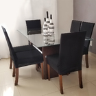 Capa De Cadeira Kit 4pçs Malha Gel Preto Casa Dona