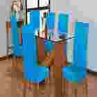 Capa De Cadeira Malha - Azul Claro