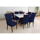 Capa De Cadeira Malha Gel Elástica Azul Marinho Premium Luxo