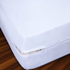 Capa De Colchão Solteiro 20cm Malha Zíper 100% Algodão Branco