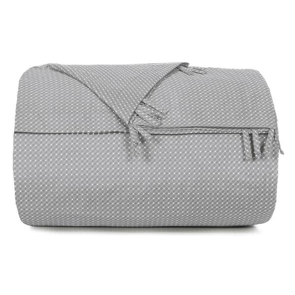 Capa De Edredom Casal Altenburg Toque Acetinado Slim Cinza