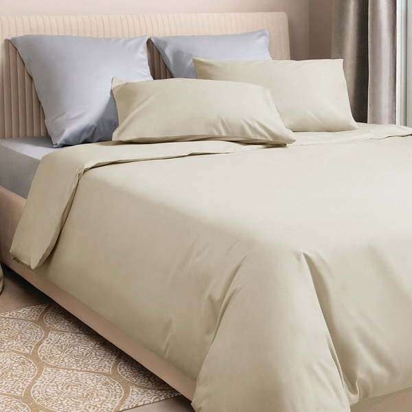 Capa De Edredom Duvet Casal 220x240cm - Bege C/ Zíper + Fronha