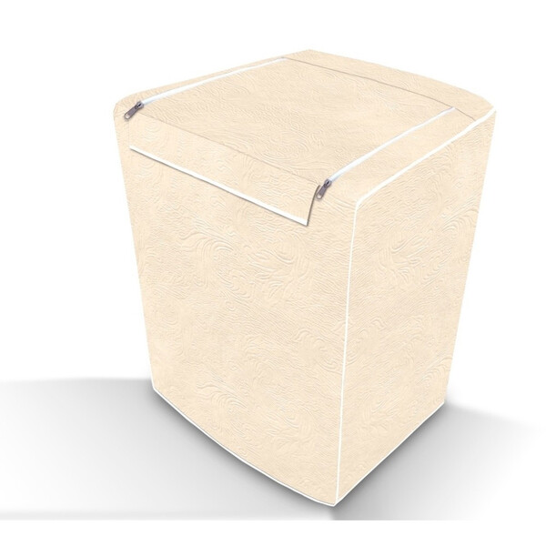 Capa De Maquina De Lavar Abertura Superior C/ Ziper Bege P