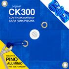 Capa De Piscina Azul Ck300 5.5x3 Metros Com Ilhós A Cada Metr