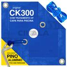 Capa De Piscina Azul Ck300 5.5x3 Metros Com Ilhós A Cada Metr