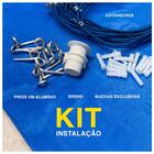 Capa De Piscina Azul Ck300 8.5x4.5 Metros Com Ilhós A Cada Me