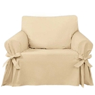 Capa De Sofá 1 Lugar Tecido Gorgurão Mistero Cor Bege