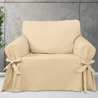 Capa De Sofá 1 Lugar Tecido Gorgurão Mistero Cor Bege