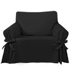Capa De Sofá 1 Lugar Tecido Gorgurão Mistero Cor Preta