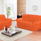 Capa De Sofá 3 E 2 Lugares Elásticada Laranja