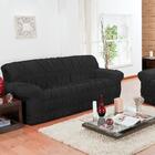 Capa De Sofá 3 Lugares Elásticada Preto