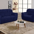 Capa De Sofá Com Elástico 2 E 3 Lugares - Azul Marinho