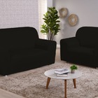 Capa De Sofá Lisa 2 E 3 Lugares - Preto