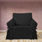 Capa De Sofá Mistero 1 Lugar Tecido Gorgurão Cor Preta