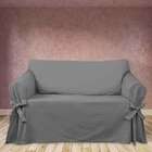 Capa De Sofá Mistero 2 Lugares Tecido Gorgurão Cor Cinza Graf