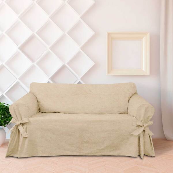 Capa De Sofá Mistero 3 Lugares Impermeável Acquablock Cor Bege