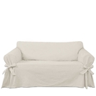 Capa De Sofá Mistero 3 Lugares Tecido Gorgurão Cor Crua