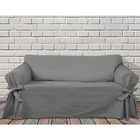 Capa De Sofá Mistero 4 Lugares Tecido Gorgurão Cor Cinza Graf