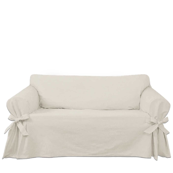 Capa De Sofá Mistero 5 Lugares Tecido Gorgurão Cor Crua