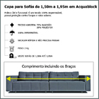 Capa De Sofá Retrátil 2 Lugares Impermeável Até 1,95 Bege