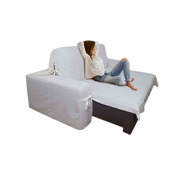 Capa De Sofá Retrátil 3 Lugares Gorgurão Até 2,65m Crua