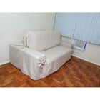 Capa De Sofá Retrátil 3 Lugares Gorgurão Até 2,95m Bege