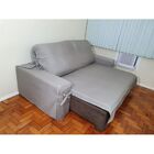 Capa De Sofá Retrátil 3 Lugares Gorgurão Até 2,95m Cinza