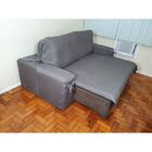 Capa De Sofá Retrátil 3 Lugares Gorgurão Até 2,95m Grafite