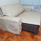 Capa De Sofá Retrátil 3 Lugares Impermeável Até 2,35 Bege