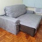 Capa De Sofá Retrátil 3 Lugares Impermeável Até 2,35 Grafite