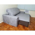 Capa De Sofá Retrátil 3 Lugares Impermeável Até 2,65m Grafite