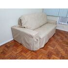 Capa De Sofá Retrátil 3 Lugares Impermeável Até 2,95m Bege