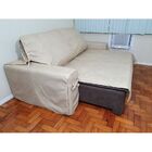 Capa De Sofá Retrátil 3 Lugares Impermeável Até 2,95m Bege