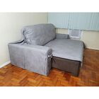 Capa De Sofá Retrátil 3 Lugares Impermeável Até 2,95m Grafite