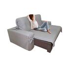 Capa De Sofá Retrátil 4 Lugares Gorgurão Até 3,25m Cinza