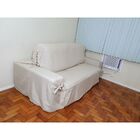 Capa De Sofá Retrátil  4 Lugares Gorgurão  Até 3,25m Bege