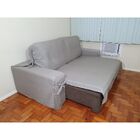 Capa De Sofá Retrátil  4 Lugares Gorgurão  Até 3,25m Cinza