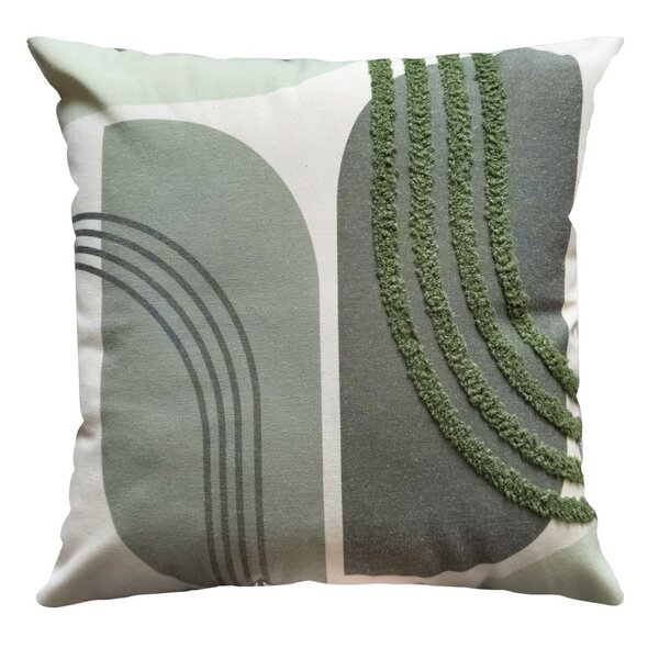 Capa Donatella 073 Com Bordado 43 Cm X 43 Cm Verde / Cru