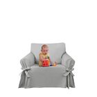 Capa e Protetor de Sofá Exclusivo 1 Lugar em Gorgurão Cinza