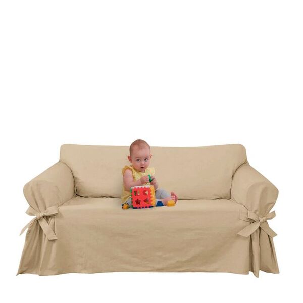 Capa e Protetor de Sofá Exclusivo 3 Lugares em Brim Peletizad