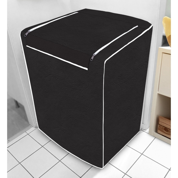 Capa Maquina De Lavar Abertura Superior C/ Ziper Preta Tamanh