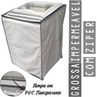 Capa Maquina Lavar Brastemp 9/11/12kg Com Zíper Branco
