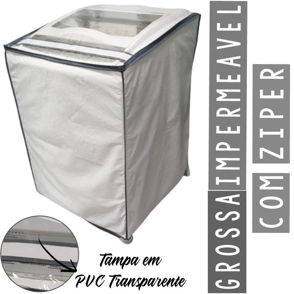 Capa Maquina Lavar Electrolux 12/13/15/16/17kg Com Zíper Bran