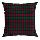 Capa P/ Almofada Aveludada Natalina C/ Cordone Xadrez 43x43cm