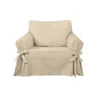Capa P/ Sofá De 1 Lug Natural Em Linho