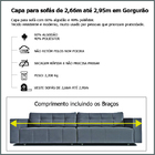 Capa P/ Sofá Retrátil E Reclinável Em Tecido Gorgurão - Veste