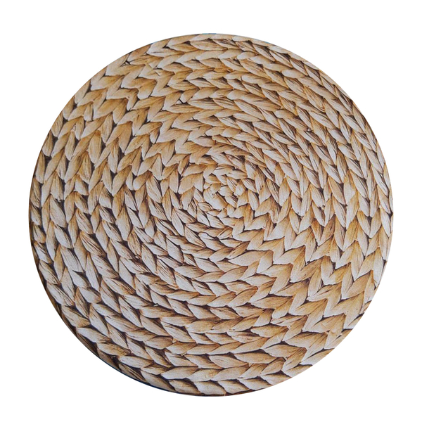 Capa P Sousplat Tecido 35cm Redondo Decorado Luxo Sisal